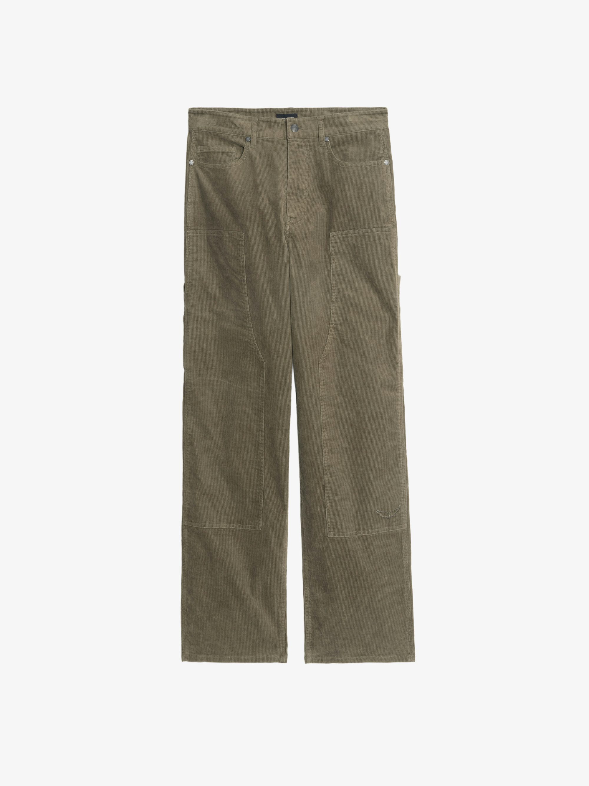 Pery Trousers - Worker-style trousers with rivet and wing patch details.